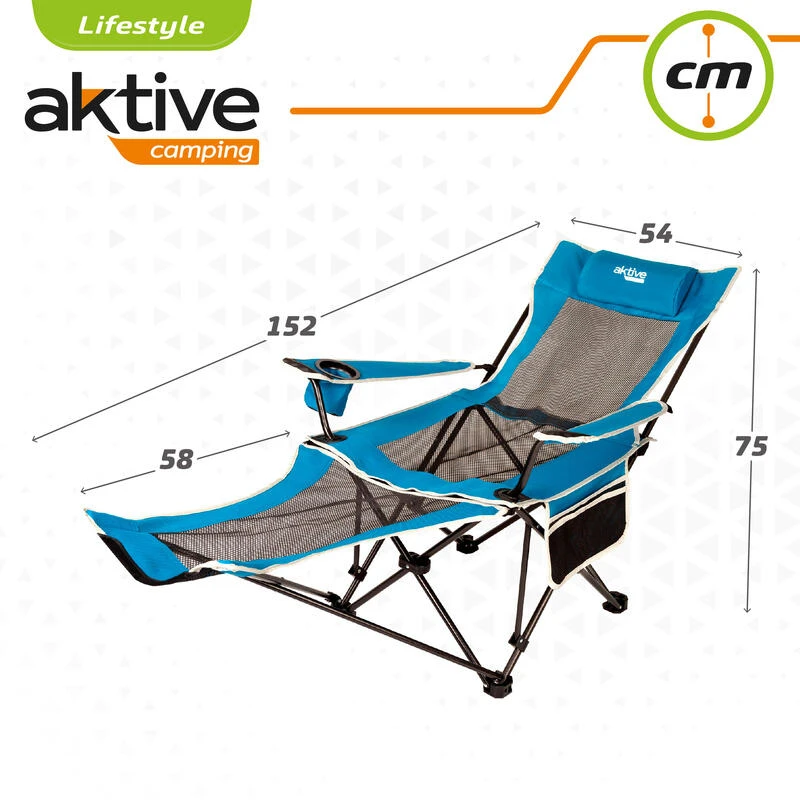 Chaise Longue Pliante De Camping Aktive 8 Chaise Longue Pliante De Camping Aktive – Image 6